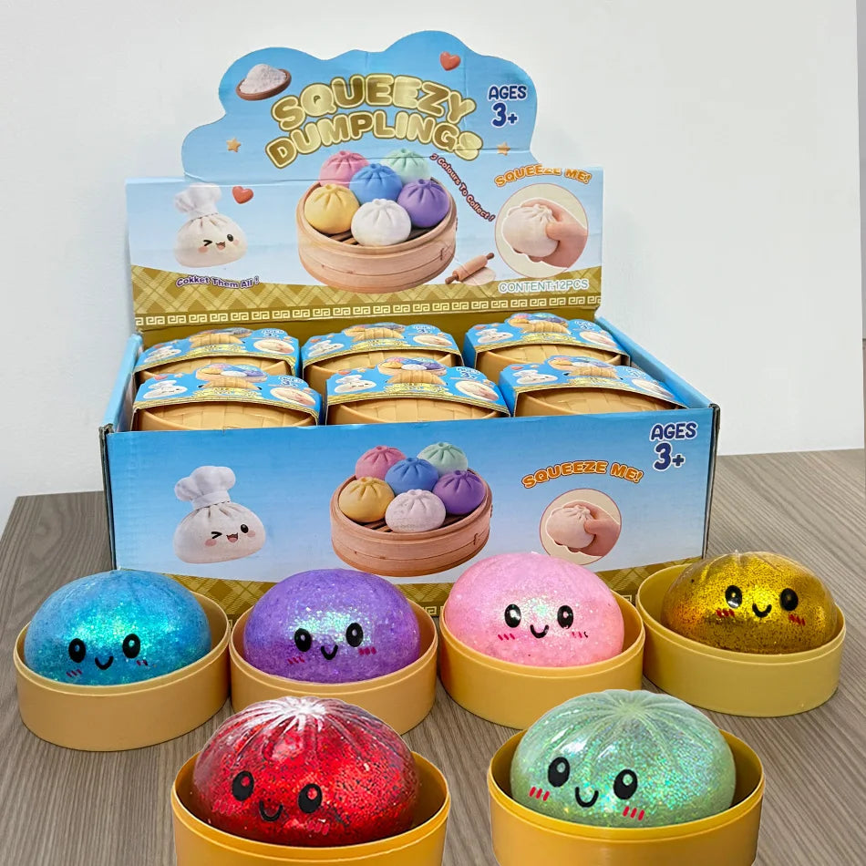 Dumpling Squishies: Adorable Slow Rising Stress Relief Toy for All Ages - Perfect Anti-Anxiety Gift!